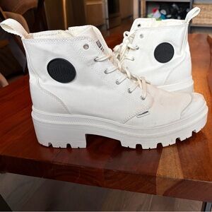 Palladium White Combat Boots